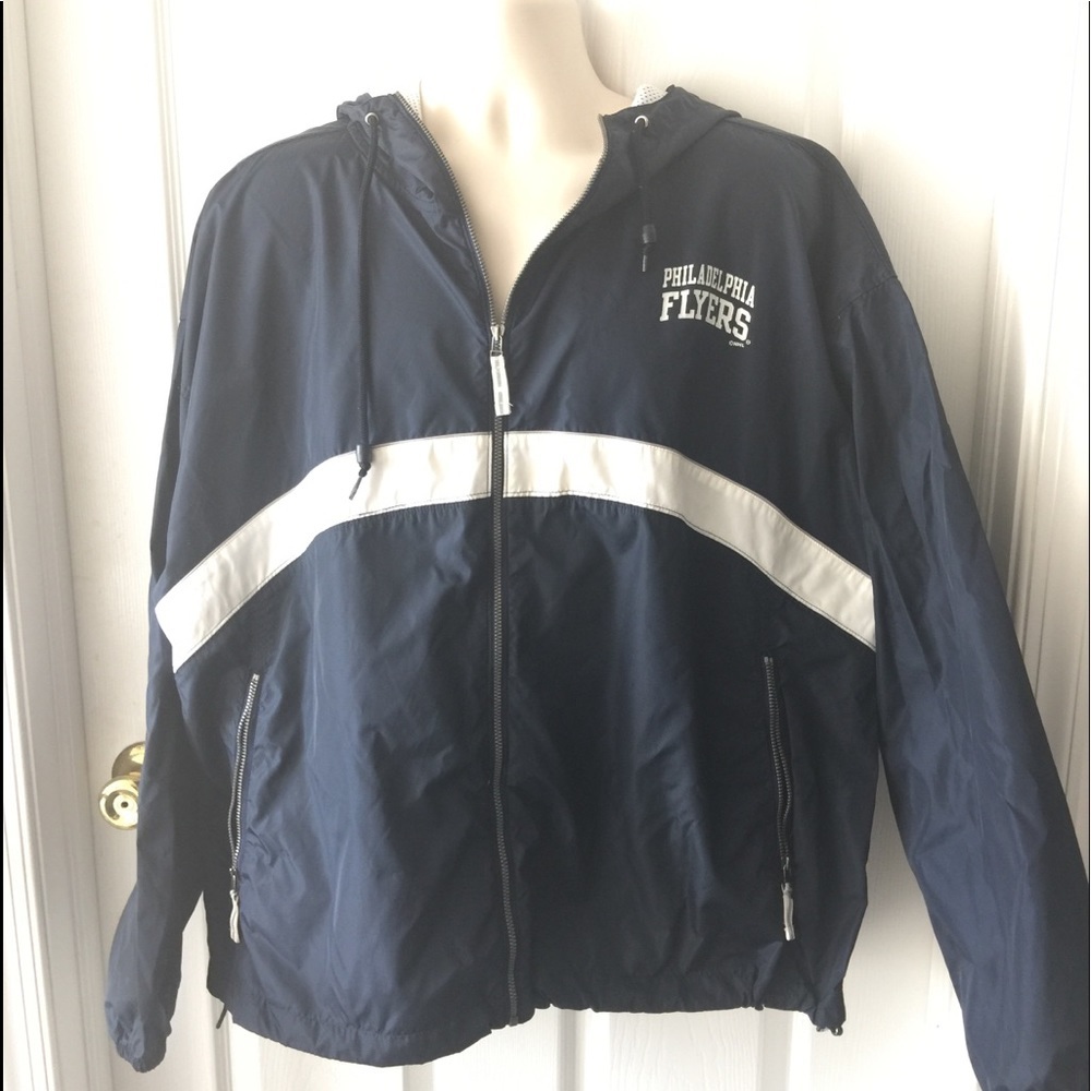 Philadelphia Flyers Navy Blue Windbreaker Jacket L